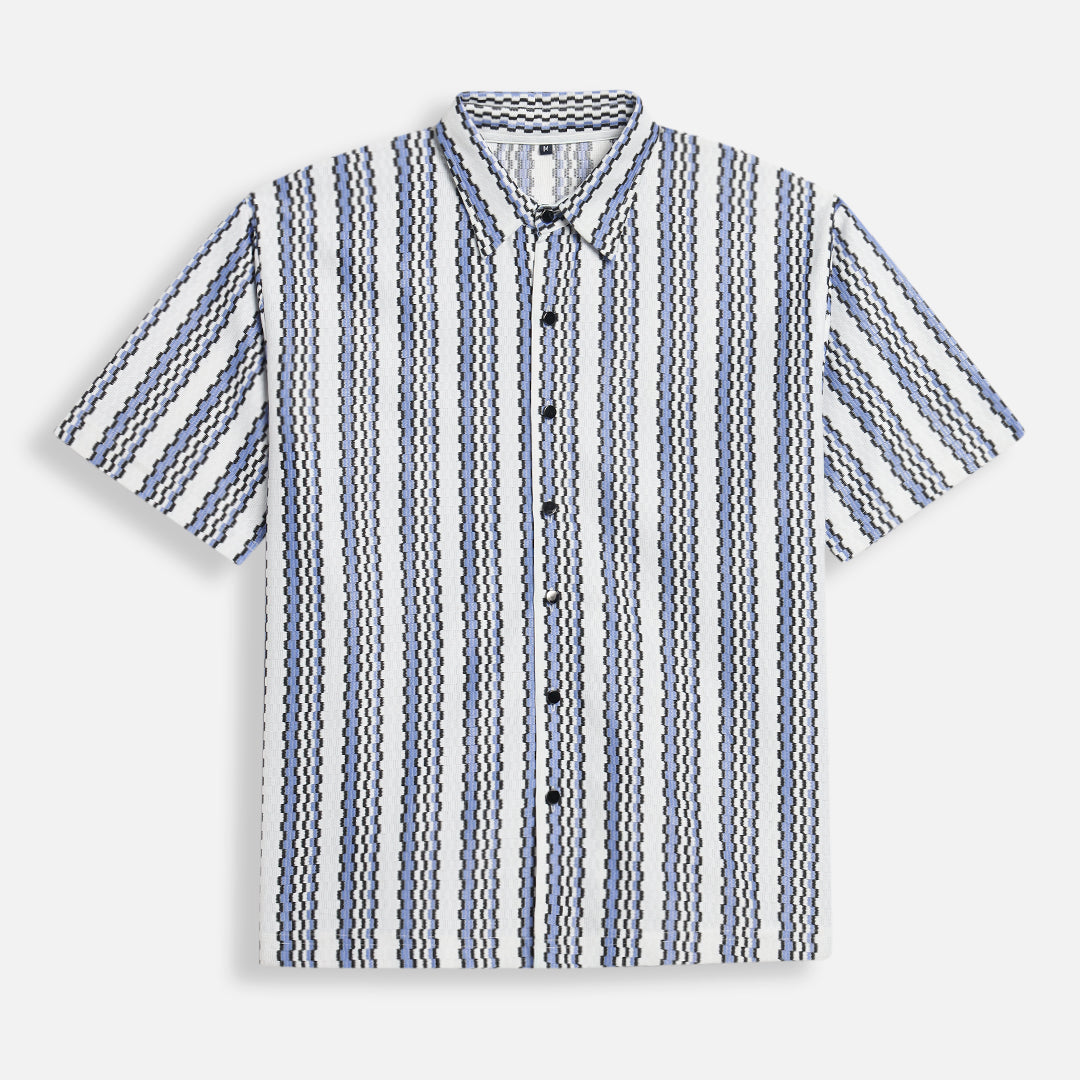 Cuban Stripe Shirt - Sky blue