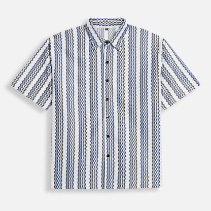 Cuban Stripe Shirt - Sky blue