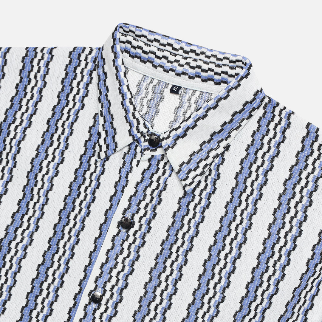 Cuban Stripe Shirt - Sky blue