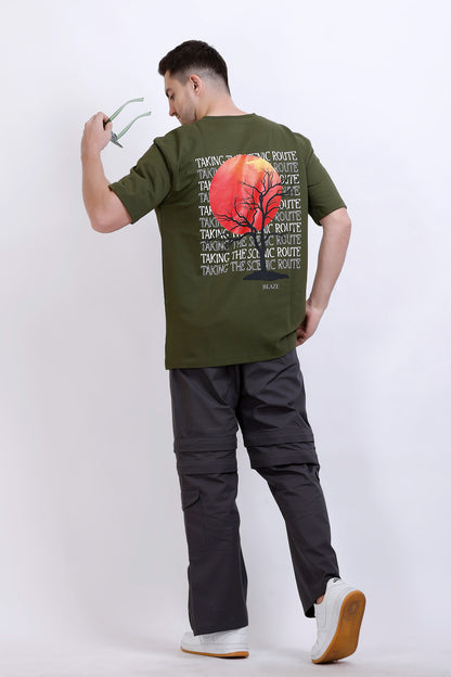 Streetwear t-shirt, Drop Shoulder Sleeves, men t-shirts, venom green, blaze clothing